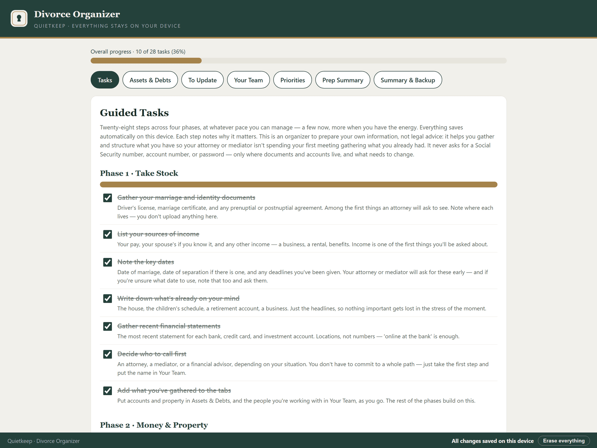 Guided tasks