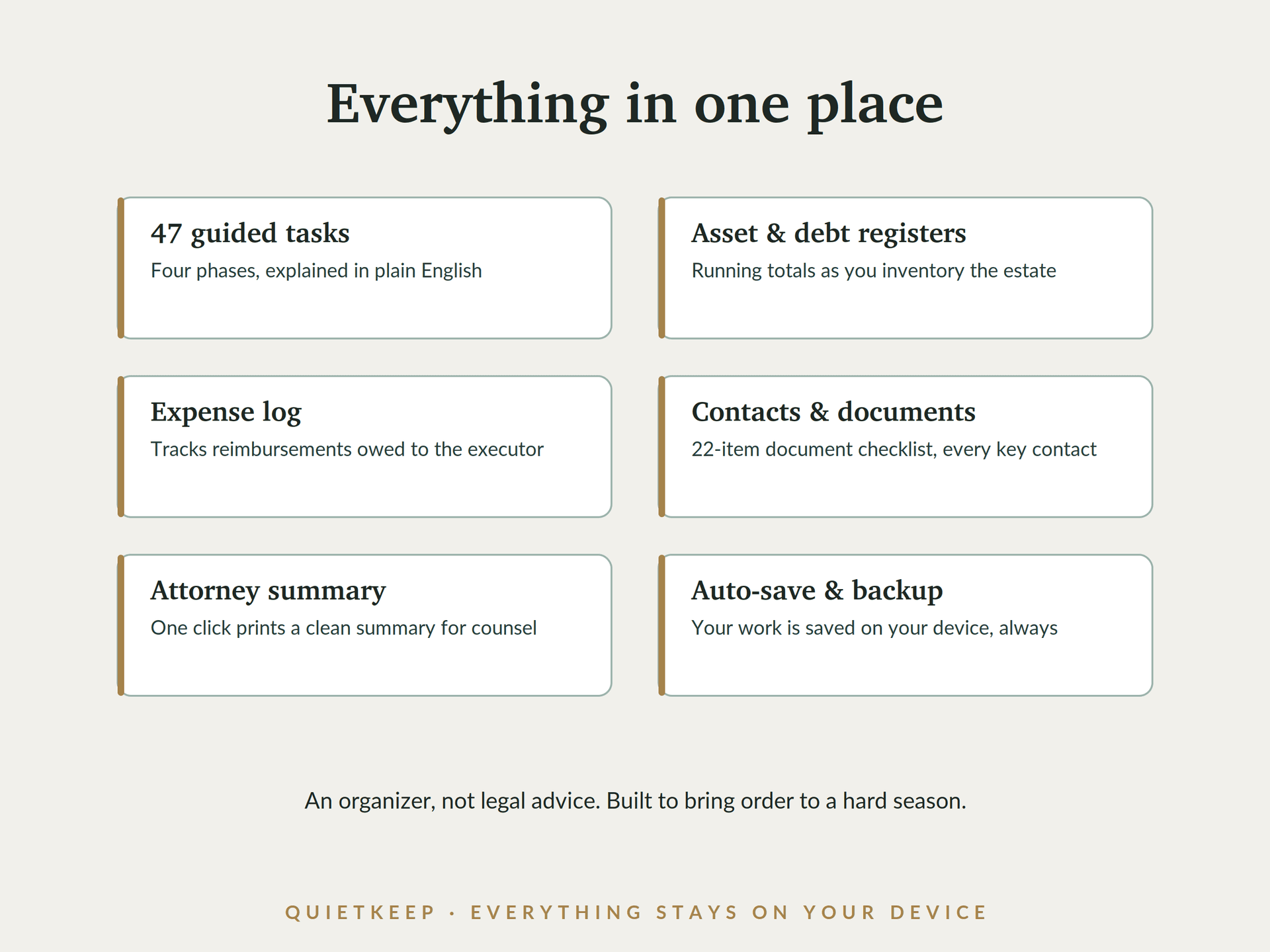 Estate Settlement Companion tasks