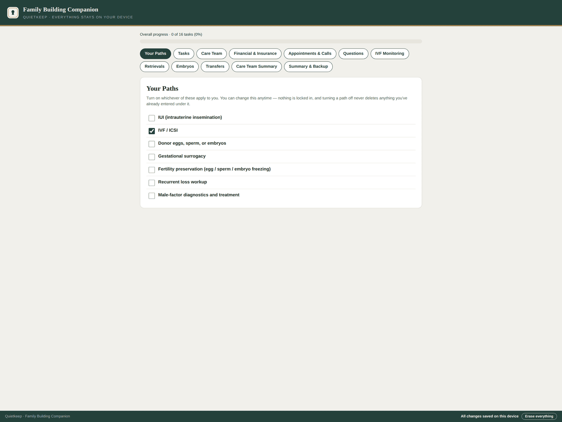 Your Paths selector